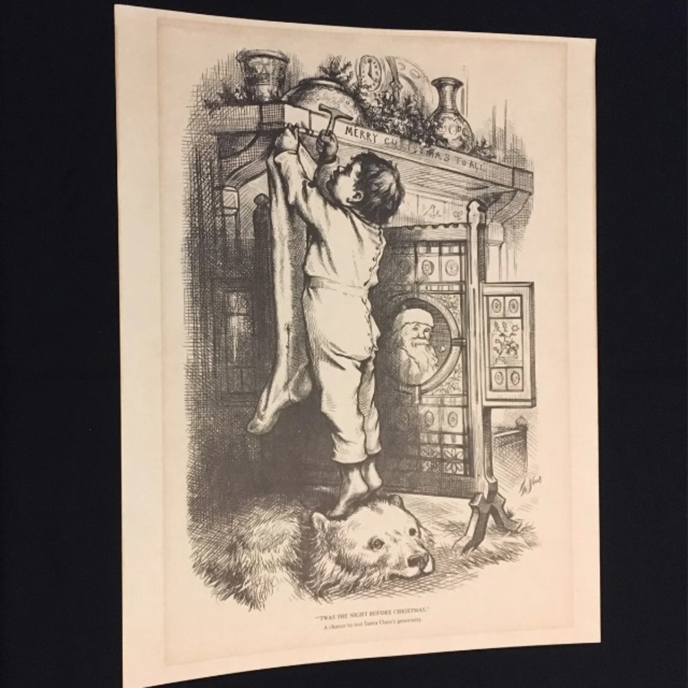 Thomas Nast cartoonist Christmas print